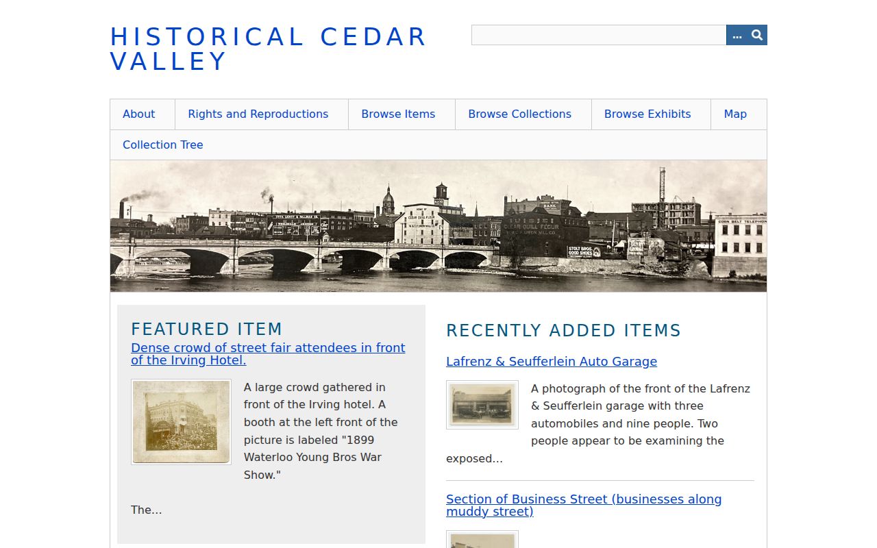 Historical Cedar Valley digital collection for Waterloo city directory research