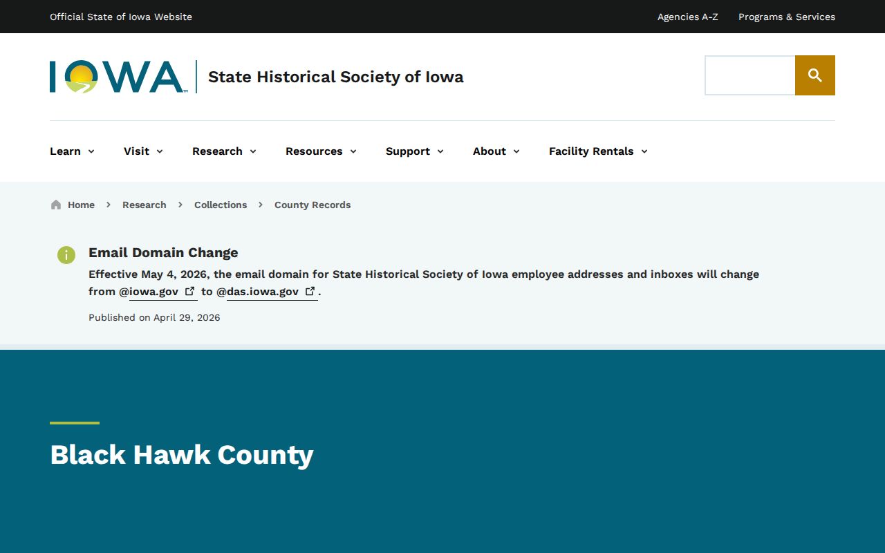 State Historical Society of Iowa Black Hawk County records series