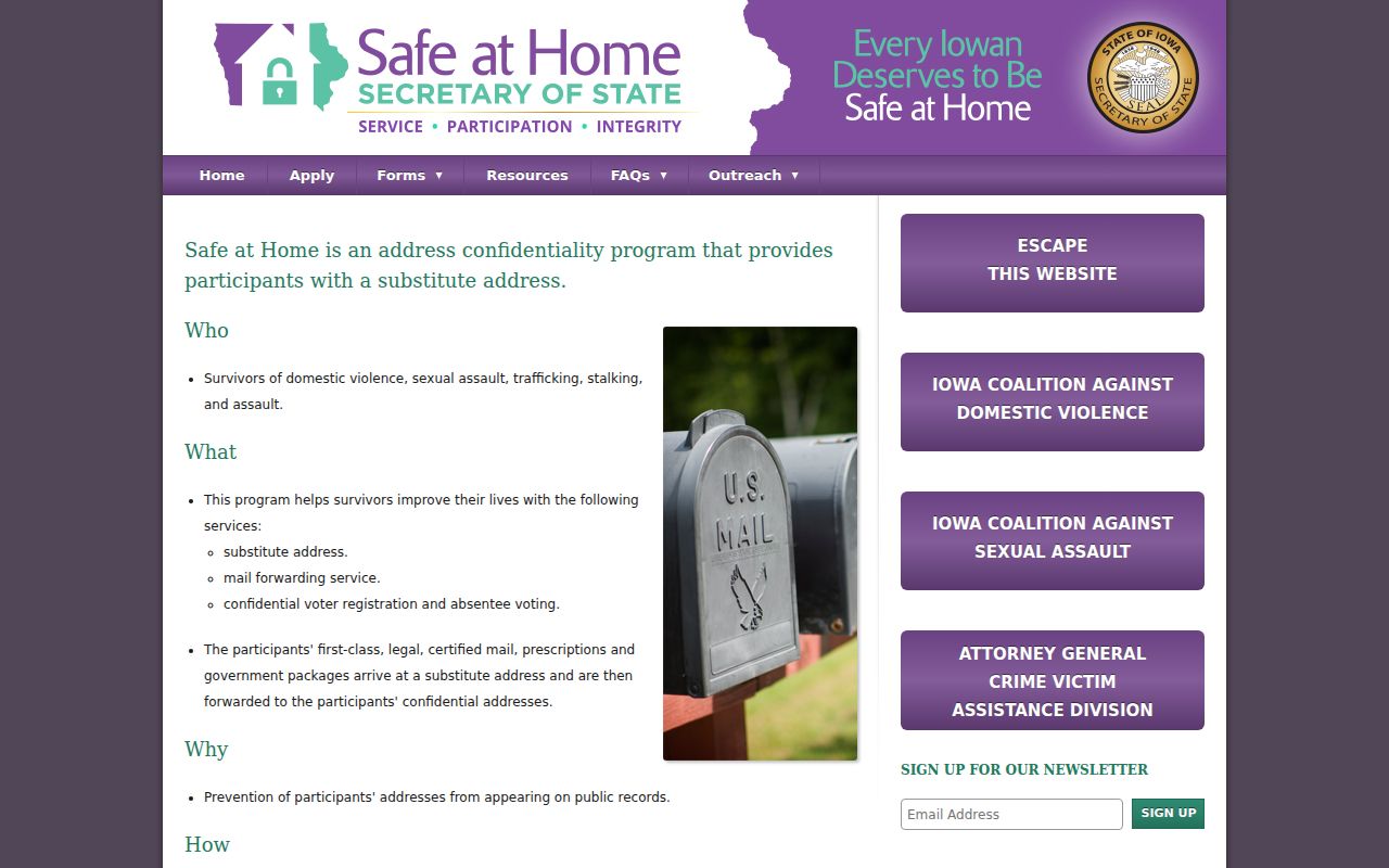 Iowa Safe at Home confidentiality program